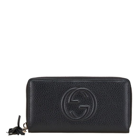 Gucci Soho zip leather black long Wallet - Picture 1 of 8